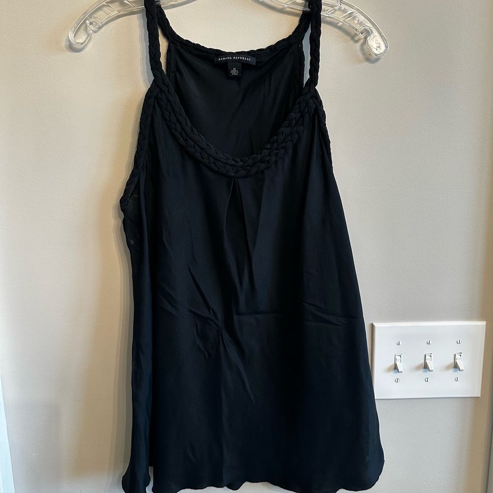 Banana Republic Black Braided-strap Tank Top